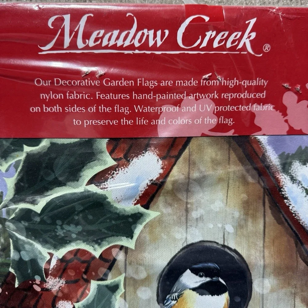 12.5 x 18 Birdhouse Cardinals Garden Satin Flag Double Sided